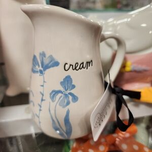 Rae Dunn Blue Floral Creamer